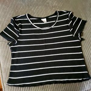 Cropped striped shirt